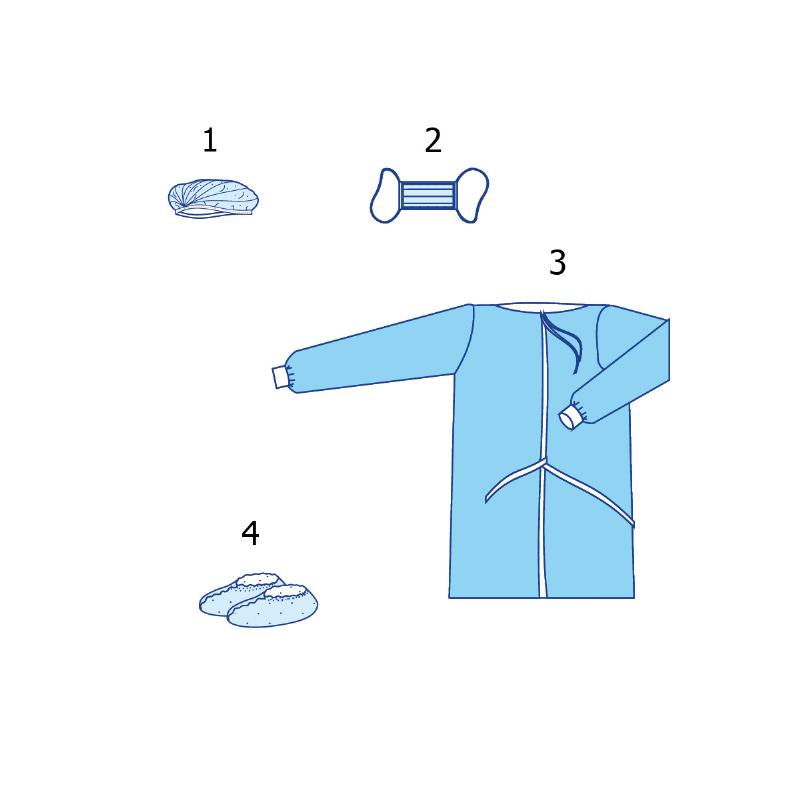 Комплект одягу хірургічний №4 Taipan-Pharm стерильний M